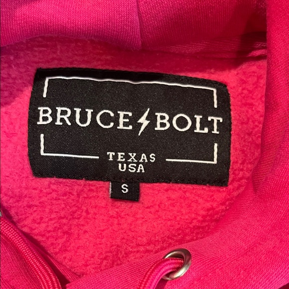Bruce Bolt Pink Hoodie with Red Logo (S) - Picture 8 of 8